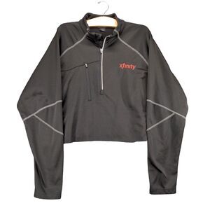 North End Xfinity Cropped Jacket Womens XL 1/4 Zip Pullover Black Zipped Pocket